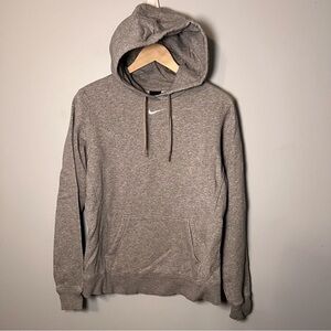 Nike Hoodie Women's M Gray Fleece Pullover Sweatshirt Center Swoosh 598575-063